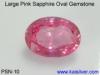 Big Pink Sapphire Gem, Oval Pink Sapphire Gemstone